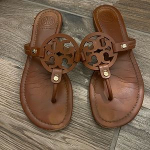 Brown Tory Burch Miller sandal, size 8.5
